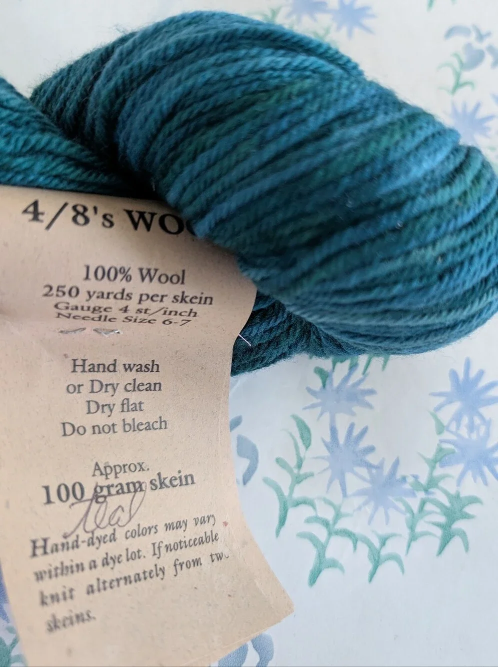 Mountain Colors 4/8 Wool Yarn NEW Teal Blue Green 250 yards Worsted Weight